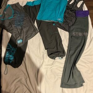 Zumba Fitness Teal and Gray Activewear